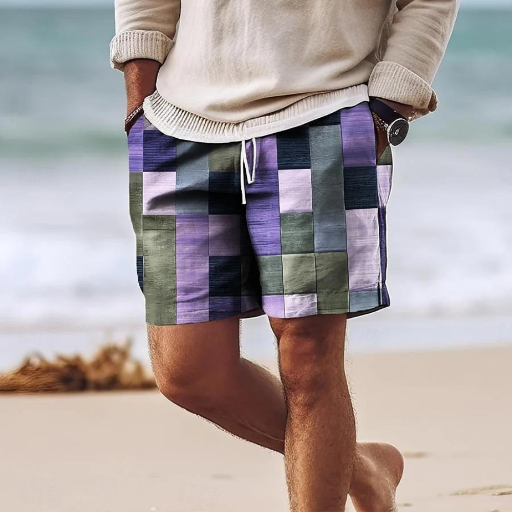 Buddy | Men's Geometric Print Drawstring Summer Shorts