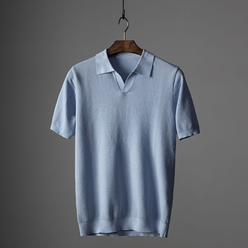 Keaton | Men's Classic V-Neck Knitted Polo Shirt