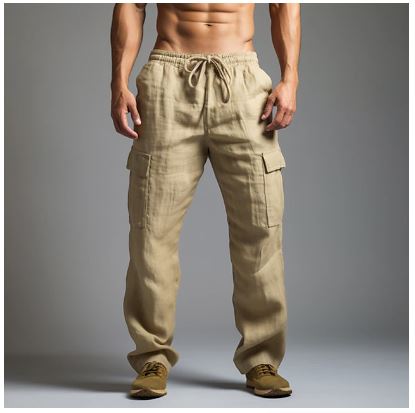 Louis | Men's Multi-Pocket Casual Linen Cargo Pants