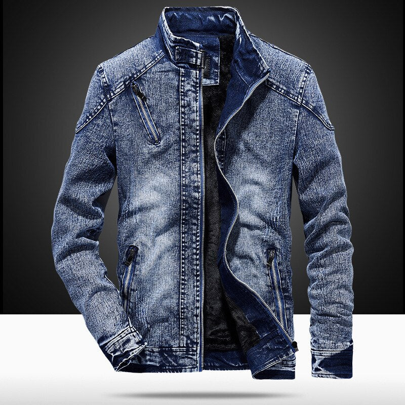 Frank | Men's Edgy Stand Collar Denim Jacket