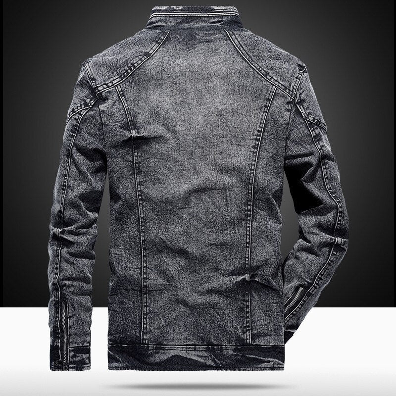 Frank | Men's Edgy Stand Collar Denim Jacket
