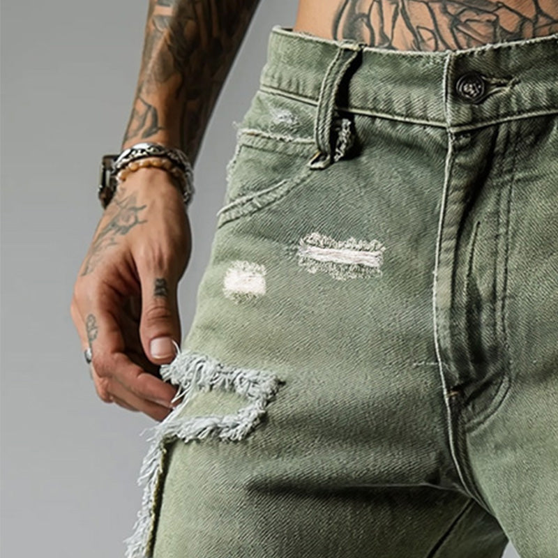 Tony | Men's Ripped Stretch Denim Shorts
