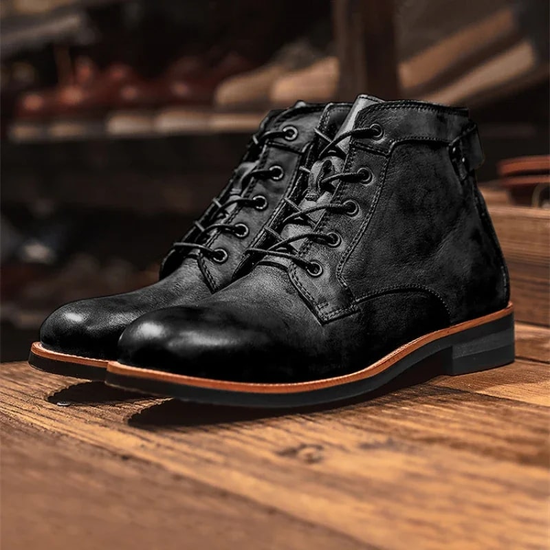 Toby | Men's Leather Ankle Boots with Buckle Strap