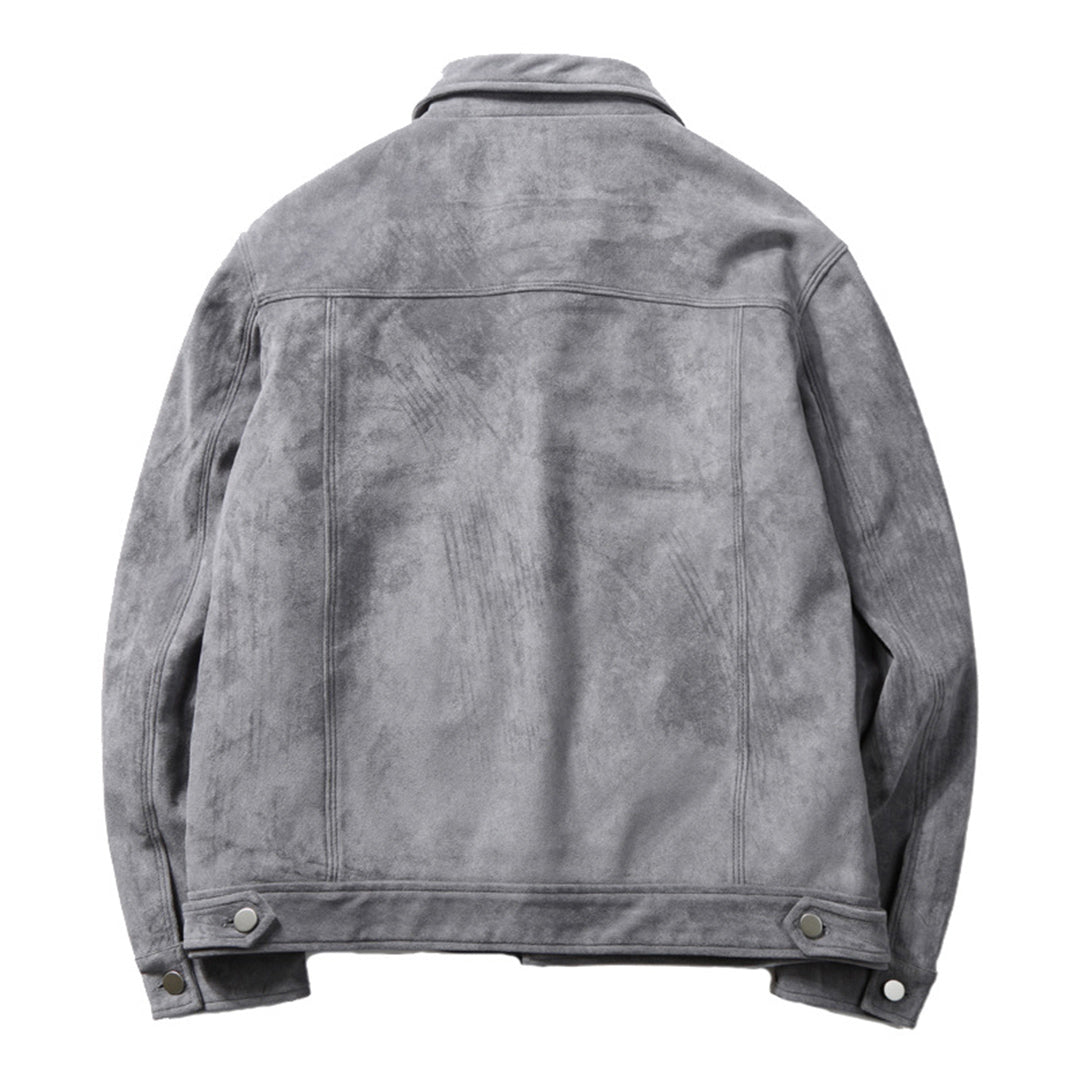 Eddie | Men's Vintage Suede Leather Jacket with Chest Pockets