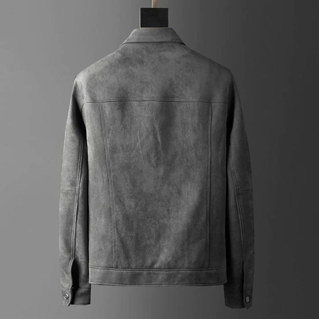 Eddie | Men's Vintage Suede Leather Jacket with Chest Pockets