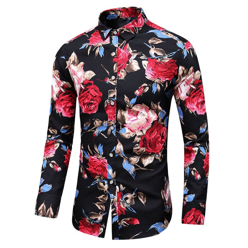 Florian | Men's Vibrant Floral Print Long Sleeves Shirt