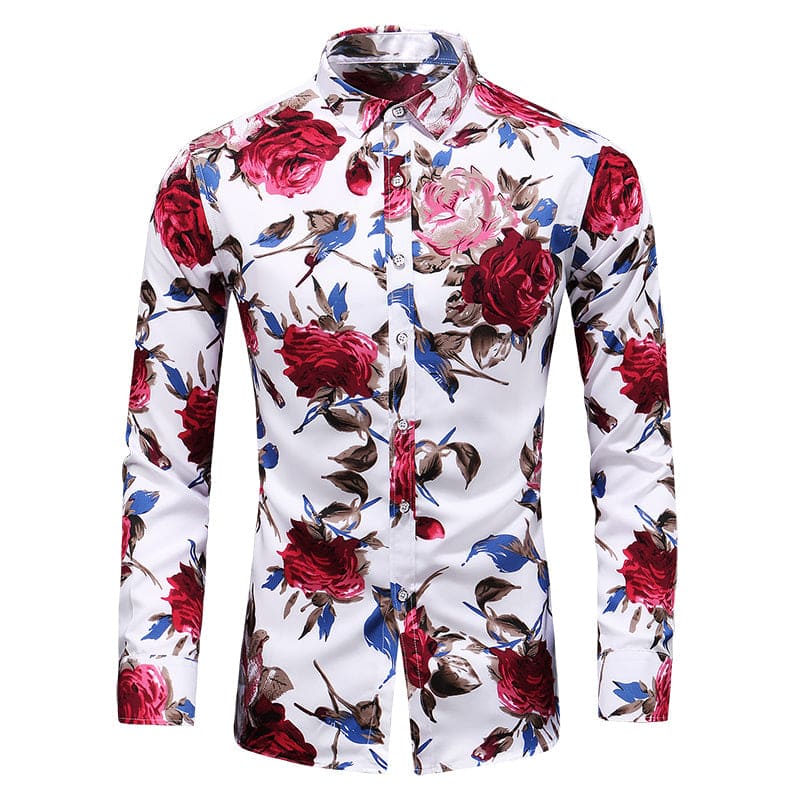 Florian | Men's Vibrant Floral Print Long Sleeves Shirt