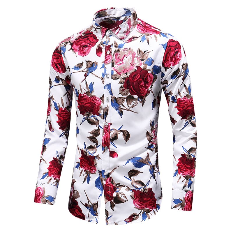 Florian | Men's Vibrant Floral Print Long Sleeves Shirt