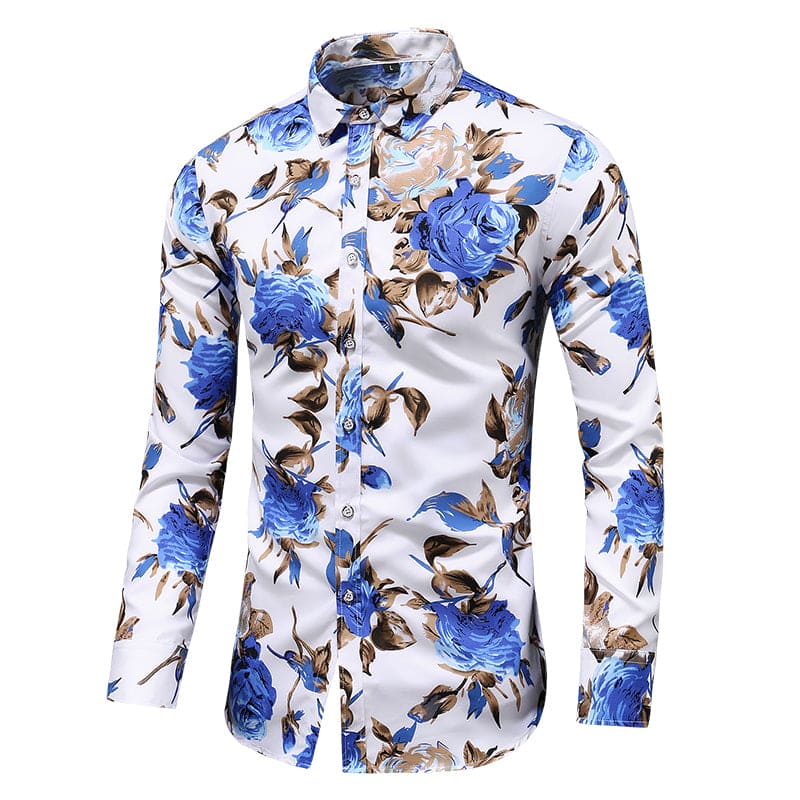 Florian | Men's Vibrant Floral Print Long Sleeves Shirt