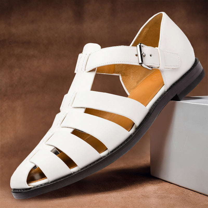 Elias | Men's Vegan Leather Multi-Strap Sandals with Ankle Buckle