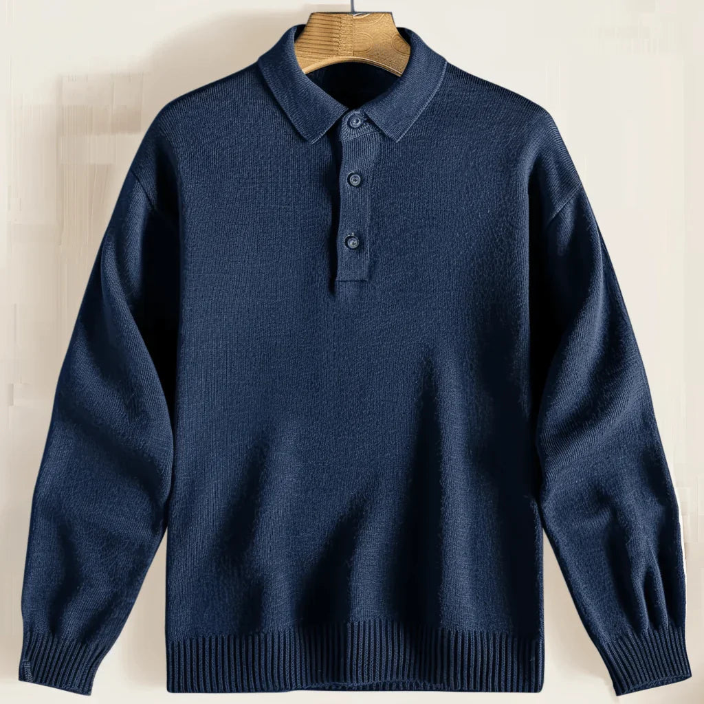 Horace | Men's Casual Long Sleeve Knit Polo Sweater