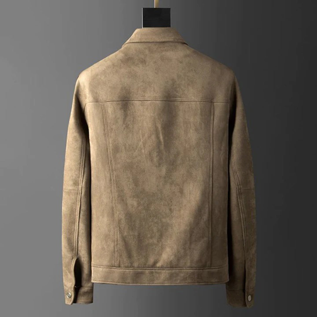 Eddie | Men's Vintage Suede Leather Jacket with Chest Pockets