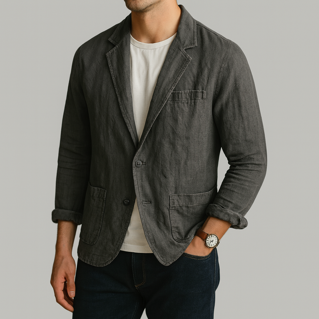 Cade | Men's Single-Breasted Linen Blend Summer Blazer