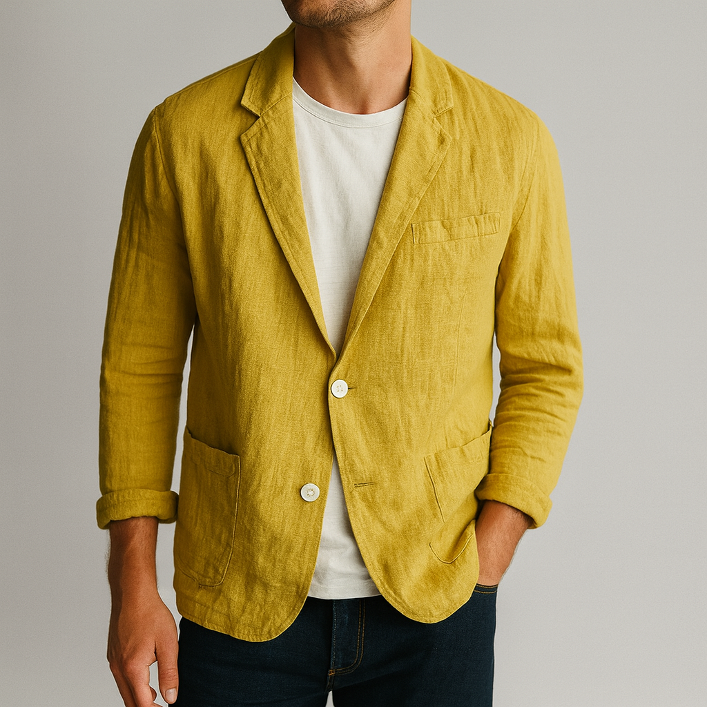 Cade | Men's Single-Breasted Linen Blend Summer Blazer