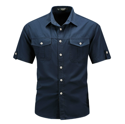 Paxon | Men's Short Sleeve Cargo Shirt with Button-Flap Pockets