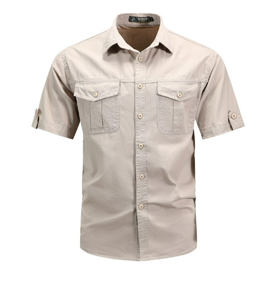 Paxon | Men's Short Sleeve Cargo Shirt with Button-Flap Pockets