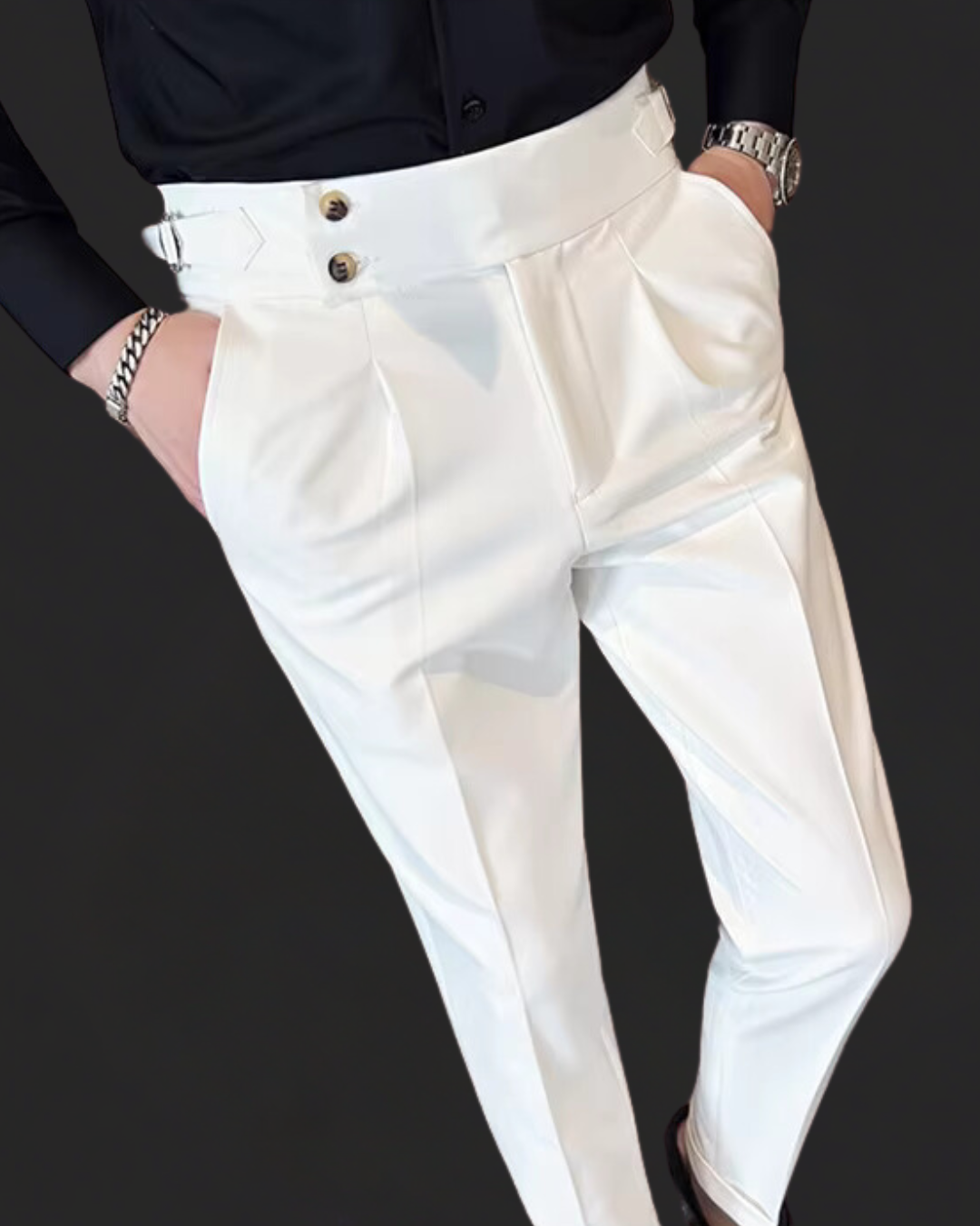 Jeevan | Men's Pleated Gurkha Dress Trousers