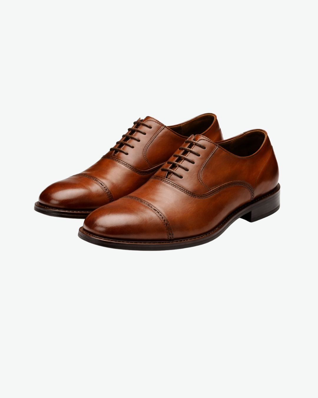 Men’s Cap Toe Oxford Shoes with Lace-Up Closure