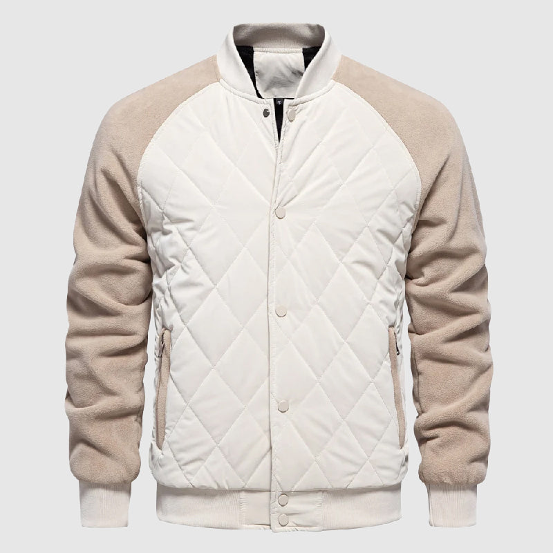 Duncan | Men's Snap-Front Panel Quilted Hybrid Bomber Jacket