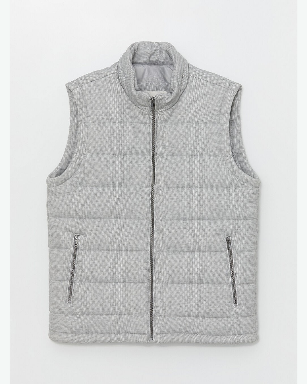 Men’s Quilted Zip-Up Vest with Stand Collar