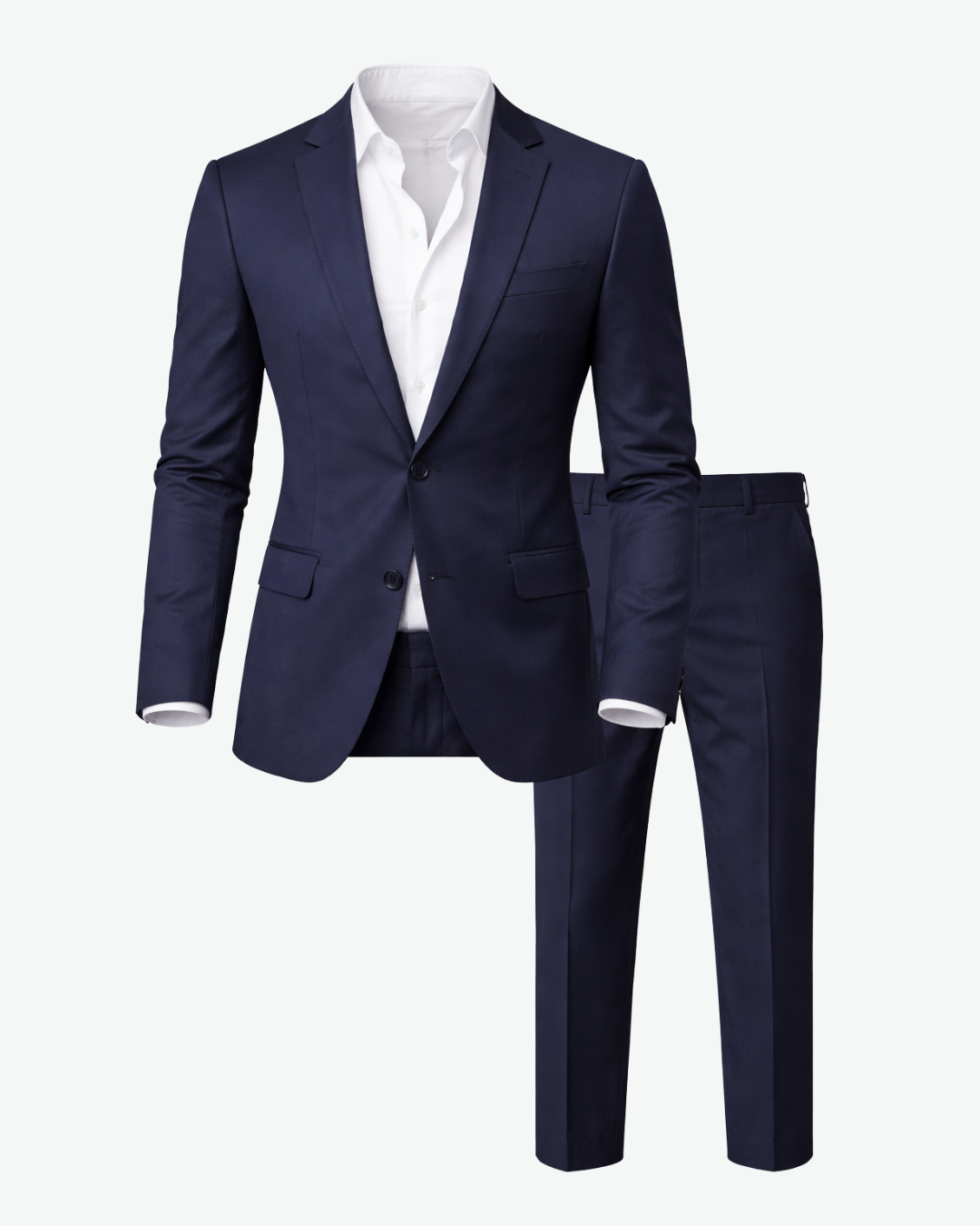 Men’s Two-Piece Suit with Notch Lapel Jacket and Slim Trousers