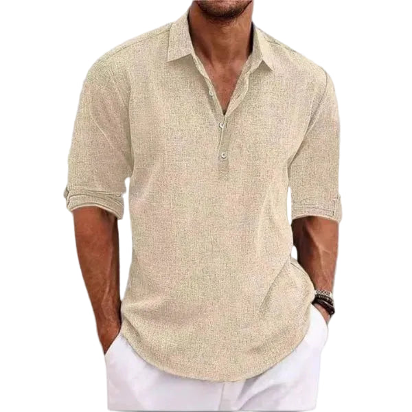 Cedric | Men's Breathable Linen Polo Shirt
