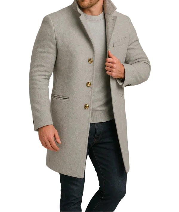 Damian | Men's Long Single-Breasted Overcoat