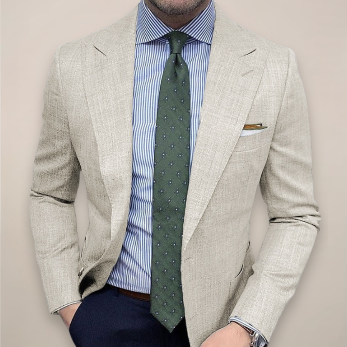 Desmond | Men's Textured Weave Two-Button Notch Lapel Blazer