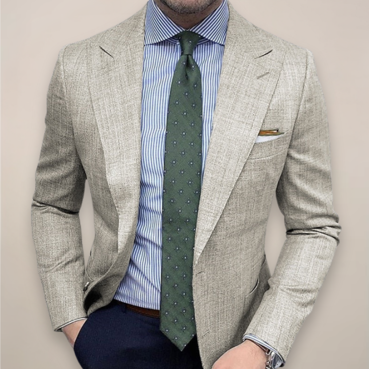 Desmond | Men's Textured Weave Two-Button Notch Lapel Blazer