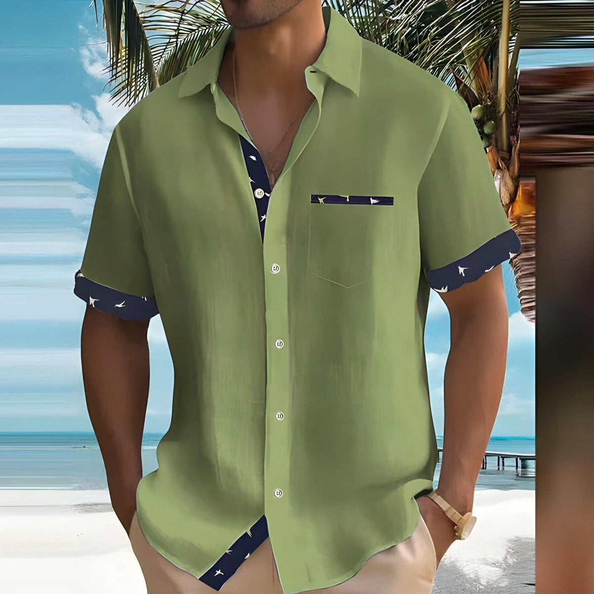 Reggie|  Men's Loose Fit Casual Summer Shirt