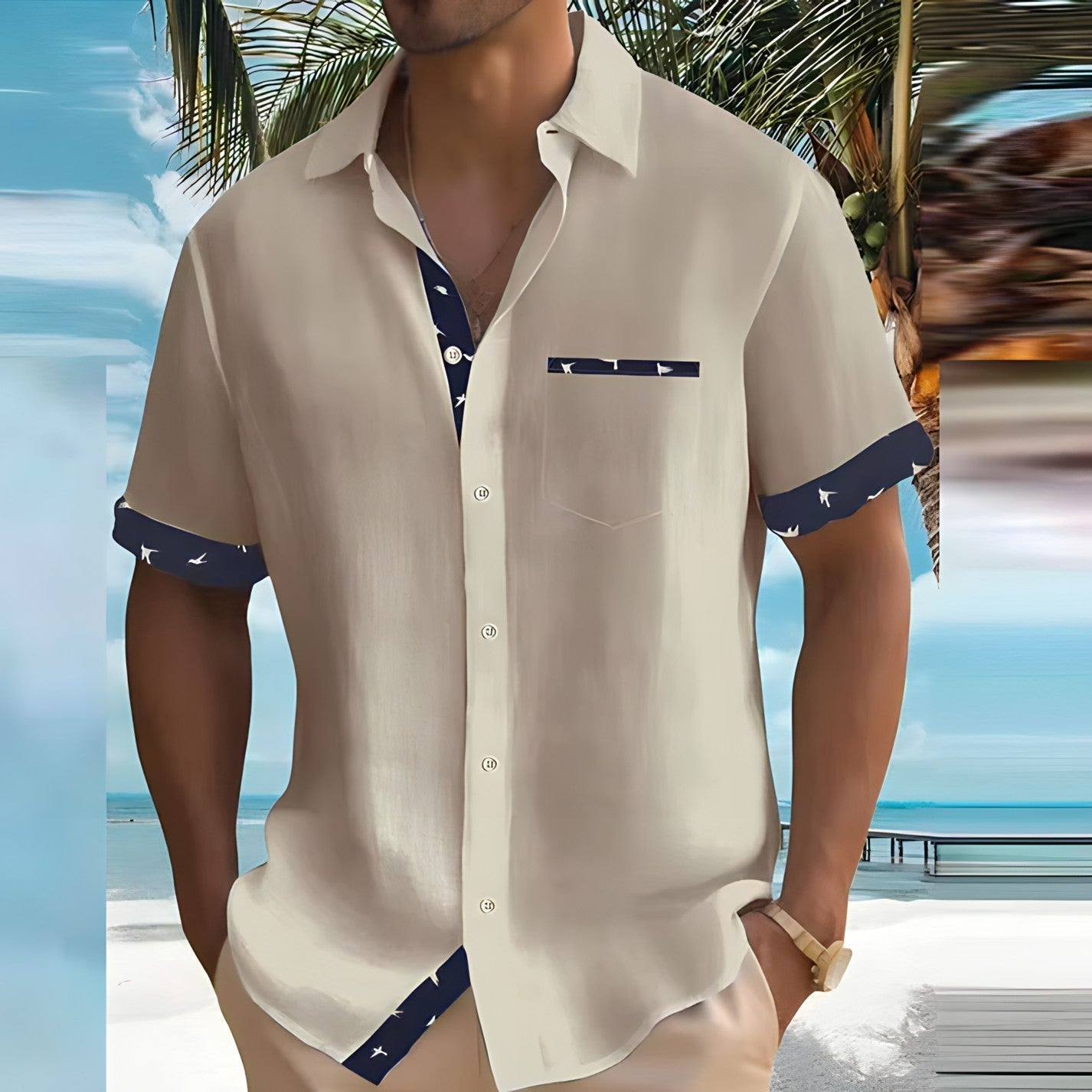 Reggie|  Men's Loose Fit Casual Summer Shirt