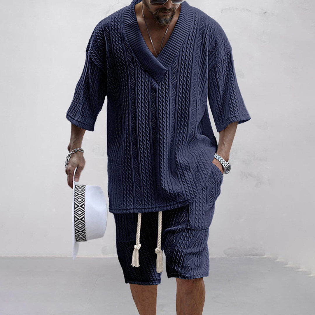 Joco | Men's Knit V-Neck & Shorts Set