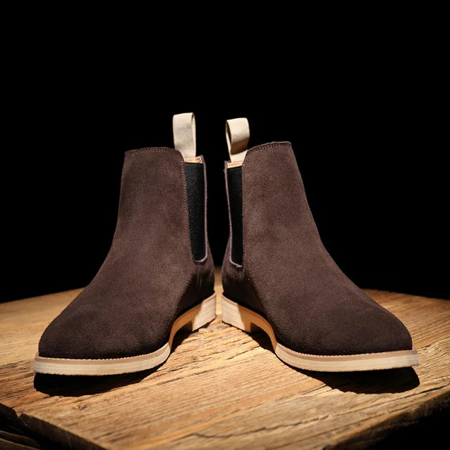 Oscar | Men's Almond Toe Suede Chelsea Boots