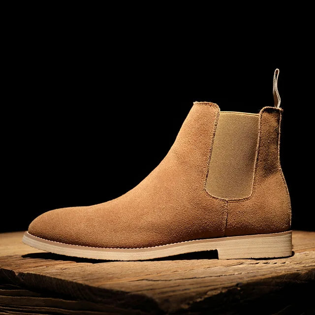 Oscar | Men's Almond Toe Suede Chelsea Boots