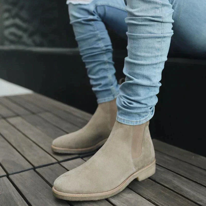 Oscar | Men's Almond Toe Suede Chelsea Boots