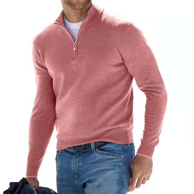 Eli | Men's Quarter Zip V-Neck Sweater