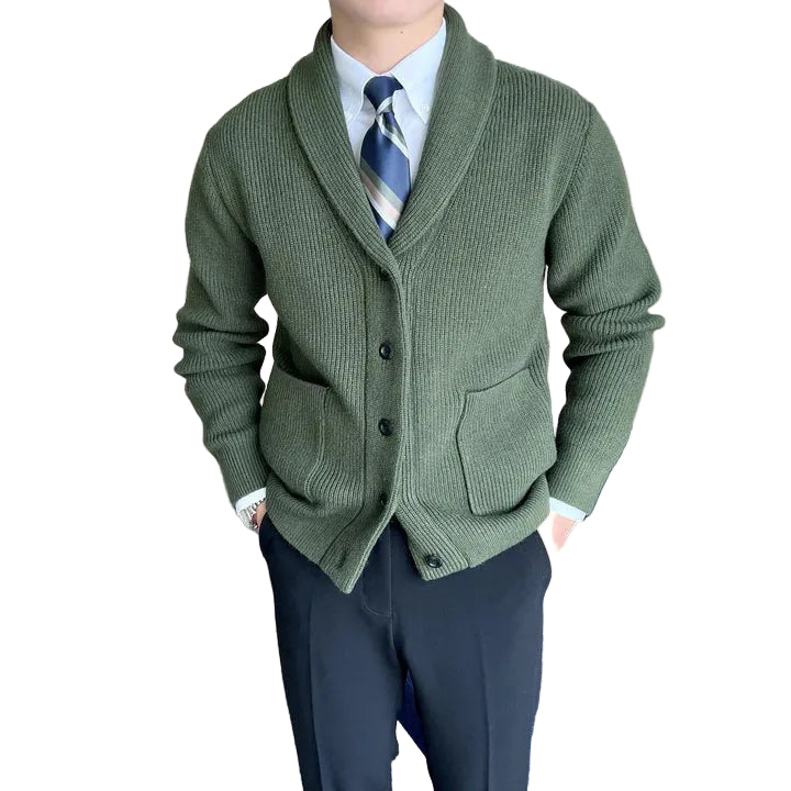 Enzo | Men's Button-Front Shawl Collar Cardigan