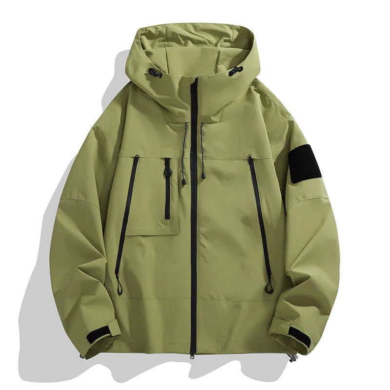Theo | Men's Hooded Patch-Design Jacket
