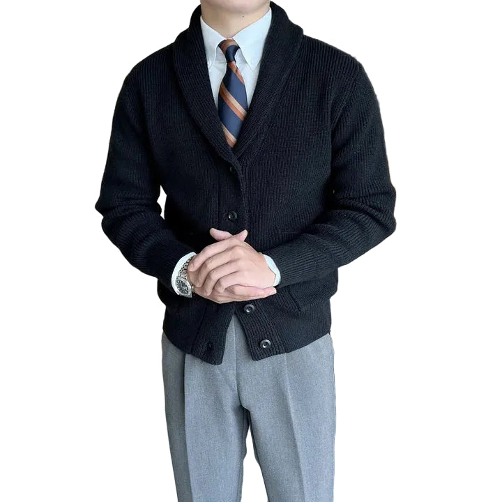 Enzo | Men's Button-Front Shawl Collar Cardigan