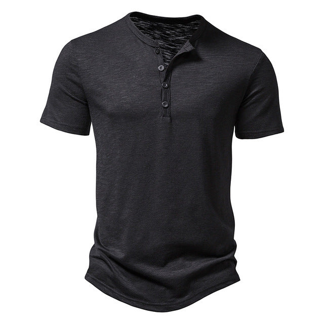 Rhett | Men's Short Sleeve Henley Crew Neck Casual T-Shirt
