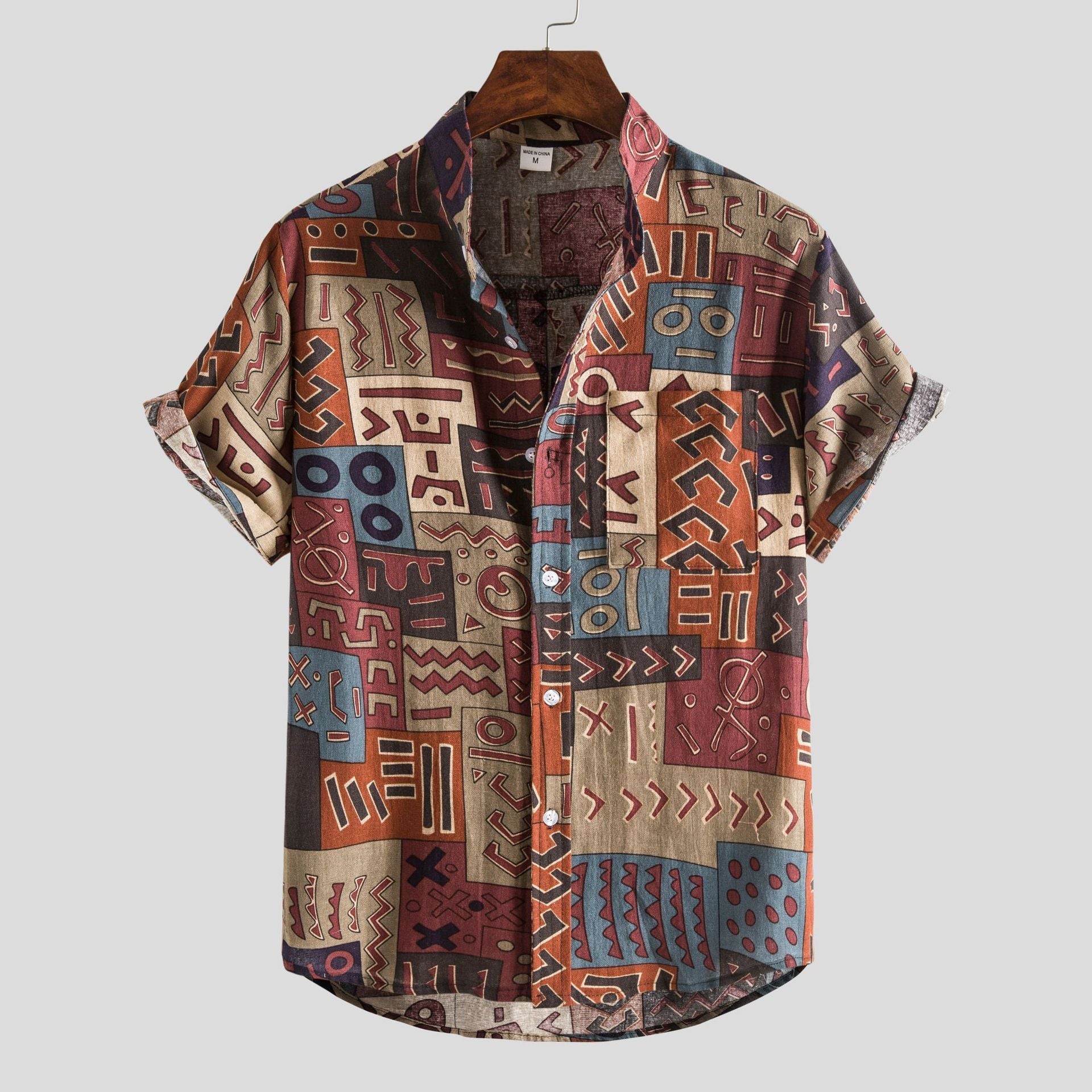 Jeff |  Men's Printed Short Sleeve Summer Shirt