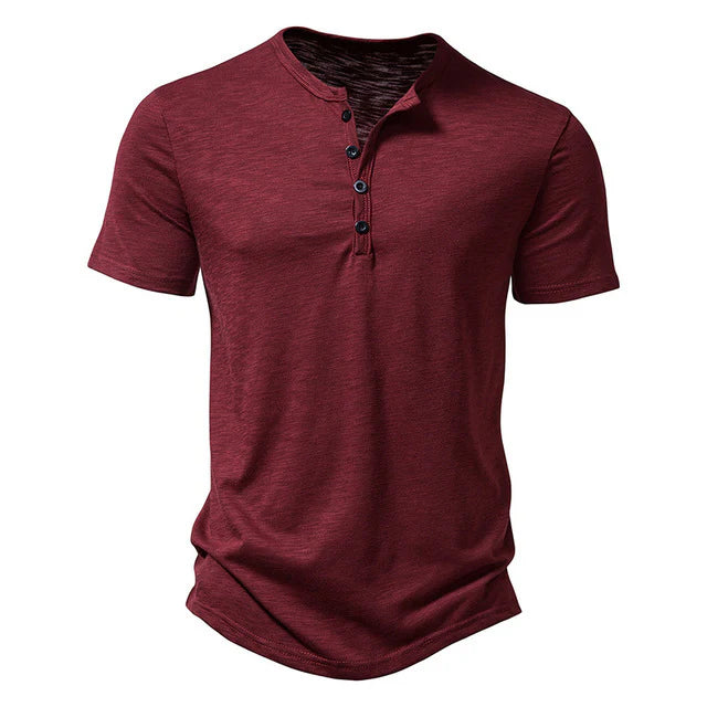 Rhett | Men's Short Sleeve Henley Crew Neck Casual T-Shirt