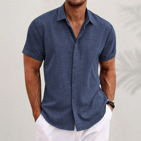 Bowen |  Men's Short Sleeve Linen Blend Casual Shirt
