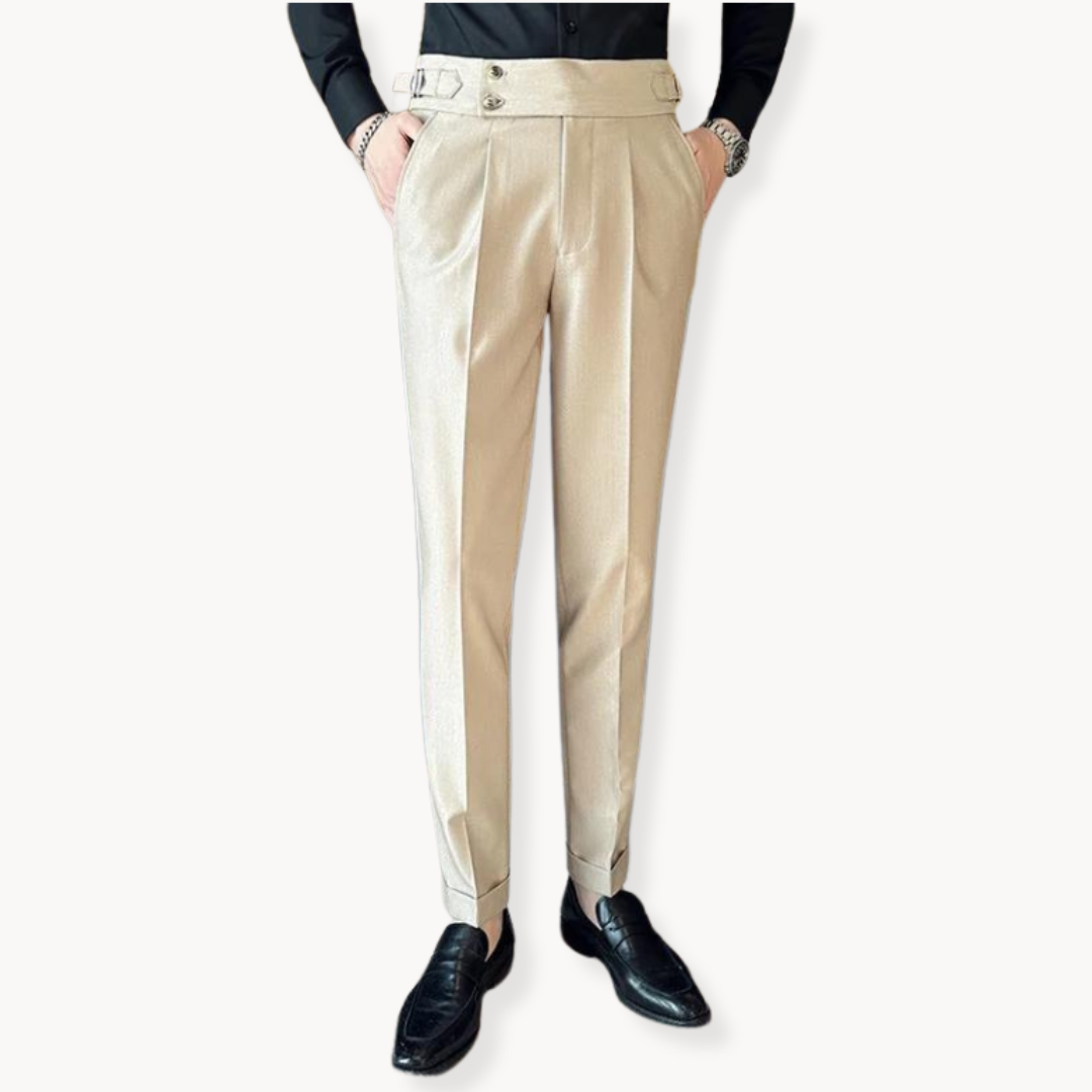 Jeevan | Men's Pleated Gurkha Dress Trousers