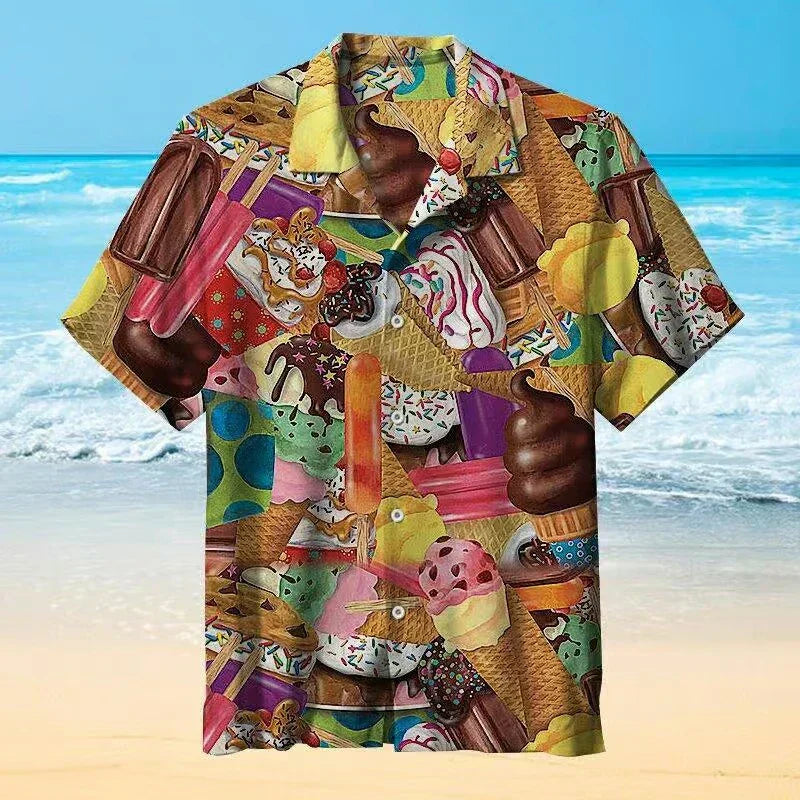 Henrik | Men's Camp Collar Short Sleeve Novelty Print Shirt