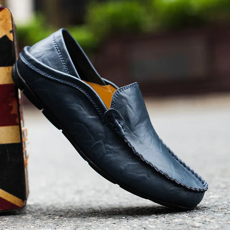 Cliford | Men's Plain Toe Leather Slip-On Loafers