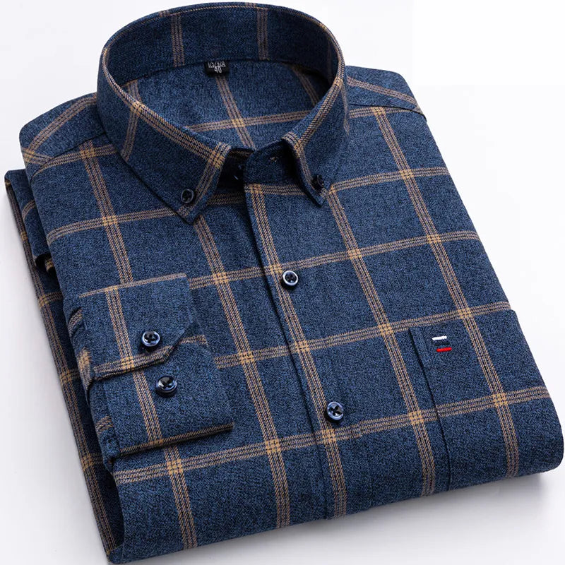 Adan | Men's Long Sleeve Plaid Button Down Shirt
