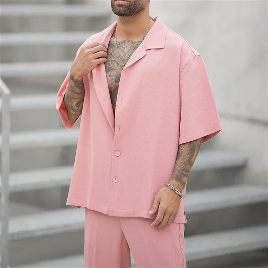 Jaden | Men's Casual Short Sleeve Shirt & Pants Set