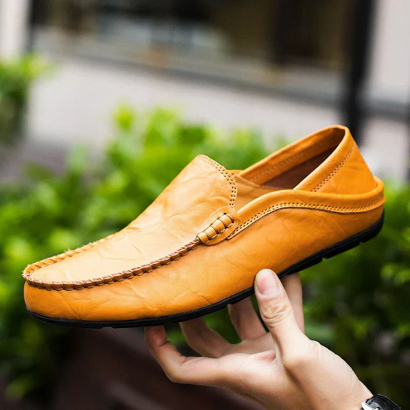 Cliford | Men's Plain Toe Leather Slip-On Loafers