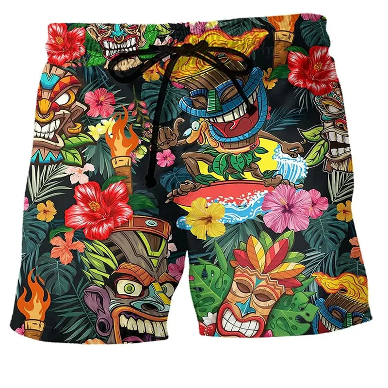 Zeke | Men's 3D Graffiti Print Quick-Dry Board Shorts